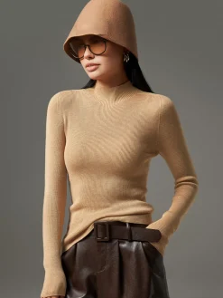 Best Mock Neck High Stretch Sweater Sweater Tops|Sweaters & Cardigans