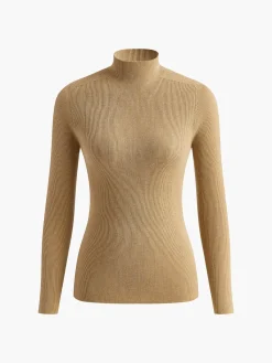 Best Mock Neck High Stretch Sweater Sweater Tops|Sweaters & Cardigans