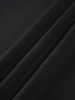Discount Mock Neck Oblique Cutout Rib Long Sleeve Short Dress Black Dresses|Sweater Dresses