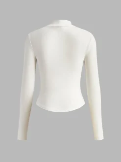 Best Mock Neck Piping Slim T-Shirt T-shirts|Tops