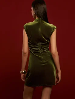 Best Mock Neck Sleeveless Velvet Dress Dresses