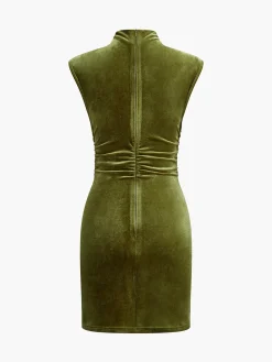 Best Mock Neck Sleeveless Velvet Dress Dresses