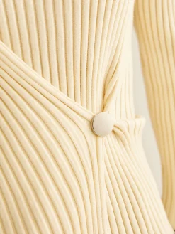 Mock-Neck Ribbed Cinched Sweater Sweater Tops|Sweaters & Cardigans