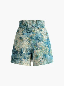 Hot Monet Garden High Waist Shorts Shorts|Bottoms