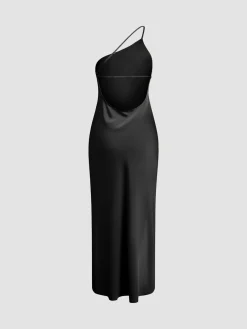 Sale Moonlight Open Back Satin Slit Long Dress Cocktail & Party Dresses|Summer Dresses