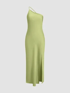Sale Moonlight Open Back Satin Slit Long Dress Cocktail & Party Dresses|Summer Dresses