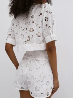 Multi-Button Embroidery Shorts Set Shorts Sets|Shorts