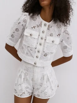 Multi-Button Embroidery Shorts Set Shorts Sets|Shorts