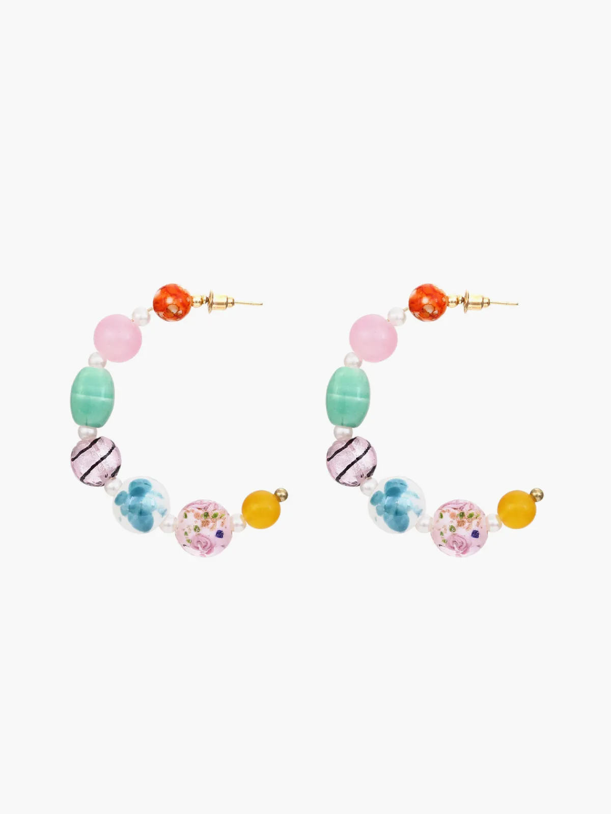 Sale Multi-Color Beaded Hoop Earrings Earrings|Accessories