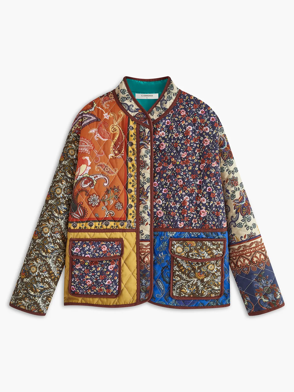 Outlet Multi-Color Printed Flap-Pockets Winter Coat Outerwear|Coats