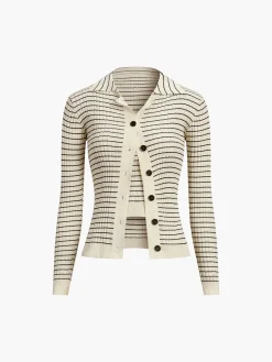 Outlet Musical Notation Stripe Three Piece Set Sweater Tops|Long Sleeve Sets