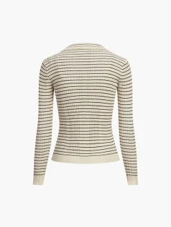 Outlet Musical Notation Stripe Three Piece Set Sweater Tops|Long Sleeve Sets