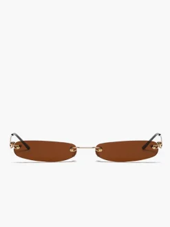 Hot Narrow Rimless Rectangular Sunglasses Sunglasses|Accessories