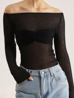 Nostalgia Off-Shoulder Mesh Long Sleeve Shirt Sweater Tops|Sweaters & Cardigans