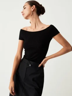Outlet Off Shoulder Knit Top Sweater Tops|Sweaters & Cardigans