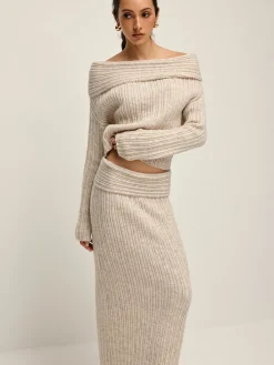 Outlet Off Shoulder Warm Sweater Co-ords Sweater Tops|Sweaters & Cardigans