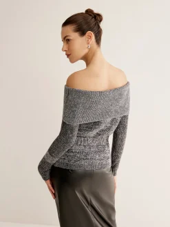 Hot Off-Shoulder Belted Sweater Sweater Tops|Sweaters & Cardigans