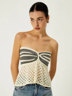 Sale Off-Shoulder Crochet Knit Top Sweater Vests|Sweaters & Cardigans