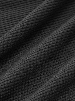 Online Off-Shoulder Flowy Knit Dress Black Dresses|Sweater Dresses