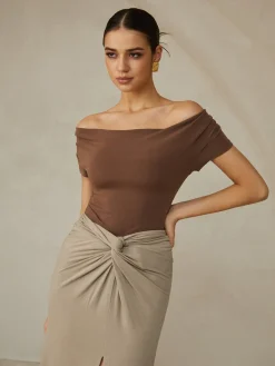 Hot Off-Shoulder Pleated Blouse Blouses & Shirts|Tops