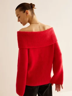 Outlet Off-Shoulder Ribbed Sweater Sweater Tops|Sweaters & Cardigans