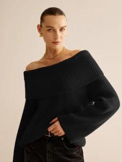 Outlet Off-Shoulder Ribbed Sweater Sweater Tops|Sweaters & Cardigans