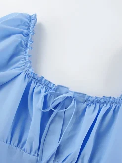Sale Off-Shoulder Ruffle Trim Short Dress Casual Dresses|Summer Dresses