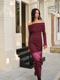New Off-Shoulder Sweater Skinny Dress Sweater Dresses|Sweater Dresses