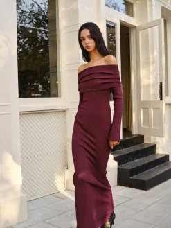 New Off-Shoulder Sweater Skinny Dress Sweater Dresses|Sweater Dresses