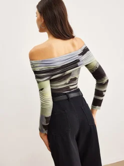 New Off-Shoulder Tye Dye Printed Blouse Blouses & Shirts|Tops