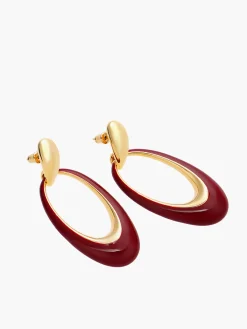 Online Oil Drop Oval Hoop Earrings Earrings|Accessories
