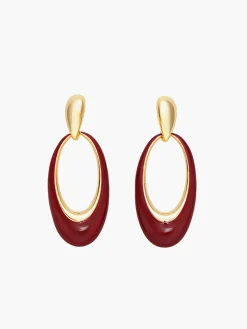 Online Oil Drop Oval Hoop Earrings Earrings|Accessories