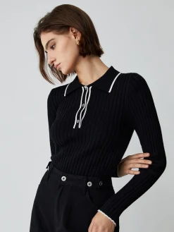 Outlet Old Money Aesthetics Polo Knit Top Sweater Tops|Sweaters & Cardigans