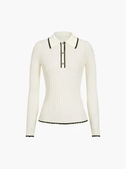 Outlet Old Money Aesthetics Polo Knit Top Sweater Tops|Sweaters & Cardigans