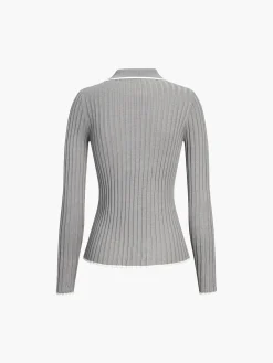 Outlet Old Money Aesthetics Polo Knit Top Sweater Tops|Sweaters & Cardigans