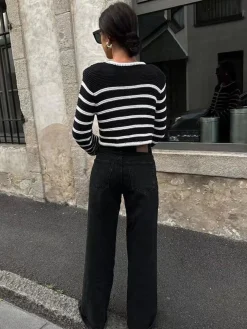 Old Money Aesthetics Stripe Cardigan Cardigans|Sweaters & Cardigans