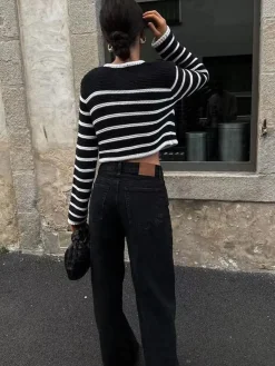 Old Money Aesthetics Stripe Cardigan Cardigans|Sweaters & Cardigans