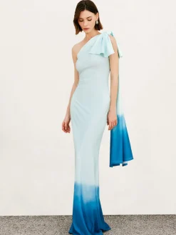 Best Ombre One Shoulder Long Dress Cocktail & Party Dresses|Vacation Dresses