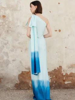 Best Ombre One Shoulder Long Dress Cocktail & Party Dresses|Vacation Dresses