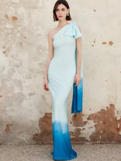 Best Ombre One Shoulder Long Dress Cocktail & Party Dresses|Vacation Dresses