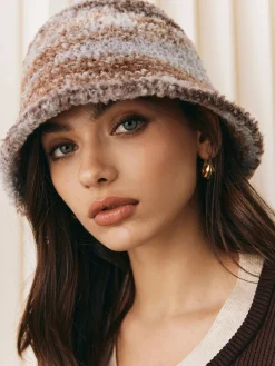 Clearance Ombre Plush Bucket Hat Hair Claws & Hats|Accessories