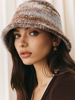 Clearance Ombre Plush Bucket Hat Hair Claws & Hats|Accessories