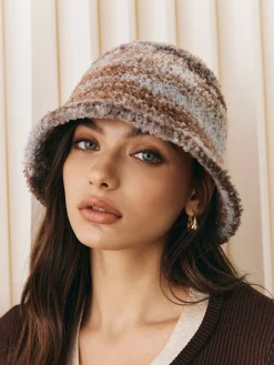 Clearance Ombre Plush Bucket Hat Hair Claws & Hats|Accessories