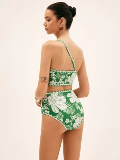 Clearance One Shoulder Floral Bikini Set Swimwear|Tops