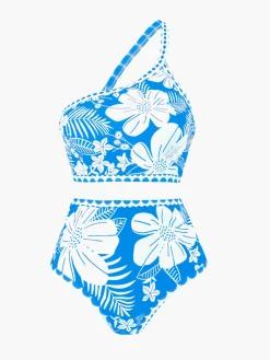 Clearance One Shoulder Floral Bikini Set Swimwear|Tops
