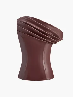 Sale One-Shoulder PU Leather Tank Top Tank Tops & Camis|Tops