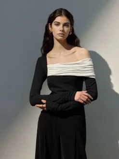 Outlet One-Shoulder Ruched Slim Top T-shirts|Tops