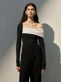 Outlet One-Shoulder Ruched Slim Top T-shirts|Tops