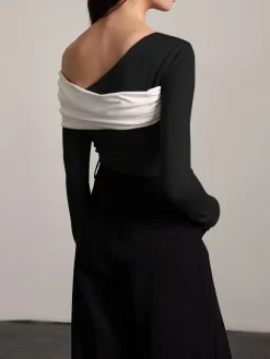 Outlet One-Shoulder Ruched Slim Top T-shirts|Tops