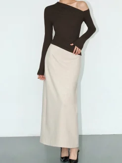 Online One-Shoulder Skinny Jersey Top T-shirts|Tops